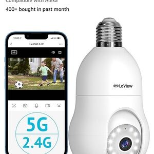LaView White HD Wi-Fi Smart IP Light Bulb Camera
